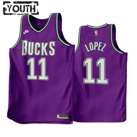 Maillot Basket Enfant Milwaukee Bucks Brook Lopez 11 purple 2022-23 Nike Classic Edition Swingman